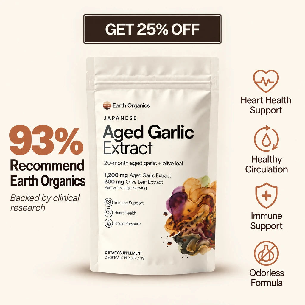 Earth Organics Aged Garlic cream pack — 93% Recommend Earth Organics. Backed by clinical research. Get 25% off.